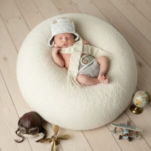 Conjunto Fantasia Aviador Newborn em Crochê, Ideais para Fotografia Newborn 0-1mês