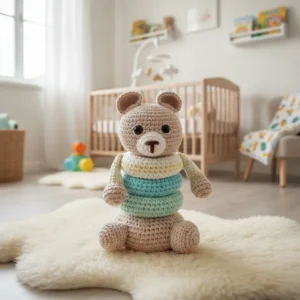 Amigurumi Torre Encaixe, Brinquedo Didático Monta E Desmonta Ursinho, em Crochê