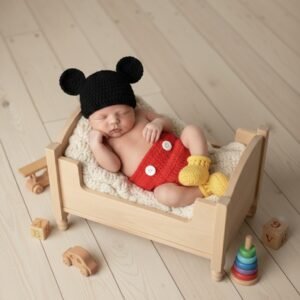 Conjunto Fantasia Mickey Mouse em Crochê, Ideal Fotografia Newborn 0-3 Meses